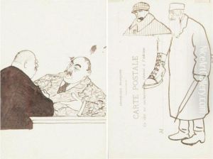 Deux Personnages En Buste Discutant
