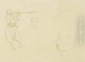Deux Etudes De Zouave Dont Un En Pied Tirant