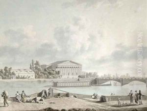 The Pont de la Concorde and the Facade of the Corps Legislatif, c.1809 by Felice Marie Ferdinand Storelli