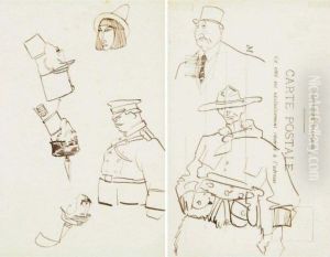 Quatre Tetes De Militaires