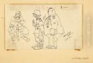 Russian And Nazi Soldiers by Arthur Szyk