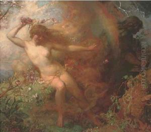 Spring drawing away winter by Henry John Stock