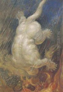 The beast cast into the lake of fire by Henry John Stock
