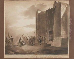 Deaths of Sir Charles Lucus c.1612-1648, Sir George Lisle d.1648, 28th August 1648, engraved by F. Jukes, published in 1748 by Strutt, B.