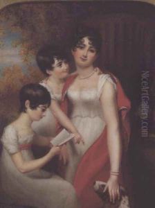 Three Girls and their Dog by Samuel John Stump