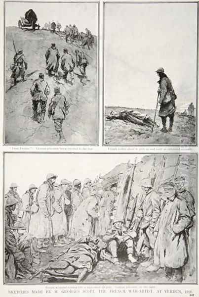 Sketches made by a French War-Artist at Verdun, 1916 - view 1