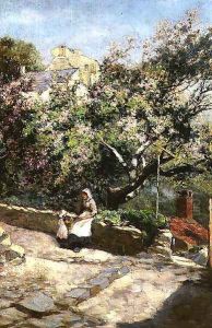 Mother and Child Beneath the Blossom by Lester Sutcliffe