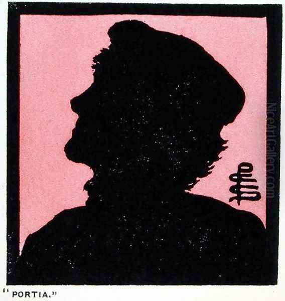 Silhouette of Ellen Terry 1847-1928 as Portia in The Merchant of Venice - view 1