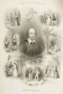Frontispiece for the Comedies, from The Complete Works of Shakespeare, revised by J. O. Halliwell, engraved by G. Greatbach, 19th century