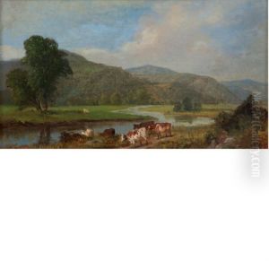 Connecticut Landscape With Cattle by Arthur Fitzwilliam Tait