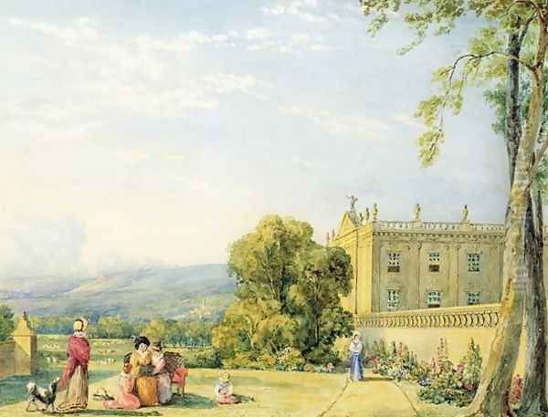 View of Chatsworth, Derbyshire, c.1820 - view 1