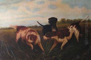 Three Hunting Dogs by Arthur Fitzwilliam Tait