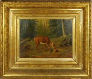 Deer In Landscape by Arthur Fitzwilliam Tait