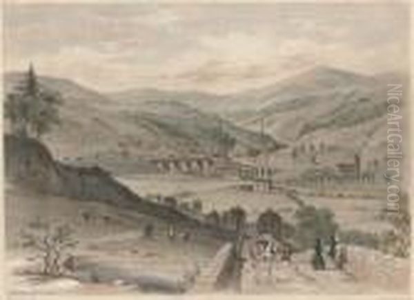 Views On The Manchester And
Leeds Railway: Todmorden, From The North; The Todmorden Valley, From
Above Mytholm Church; Rochdale Station; Littleboro And Rochdale;
Brighouse; Wakefield; Sowerby Bridge, From Kings Cross; West Entrance,
Summit Tunnel; - view 1