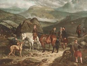 A Hunting Party In The Scottish Highlands A Hunting Party In The Scottish Highlands