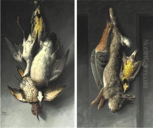 Still Lifes Of Hanging Game: A Pair by Arthur Fitzwilliam Tait