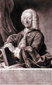Portrait of Georg Philipp Telemann 1681-1757 engraved by Georg Preisler 1700-54 by Schneider, Michael