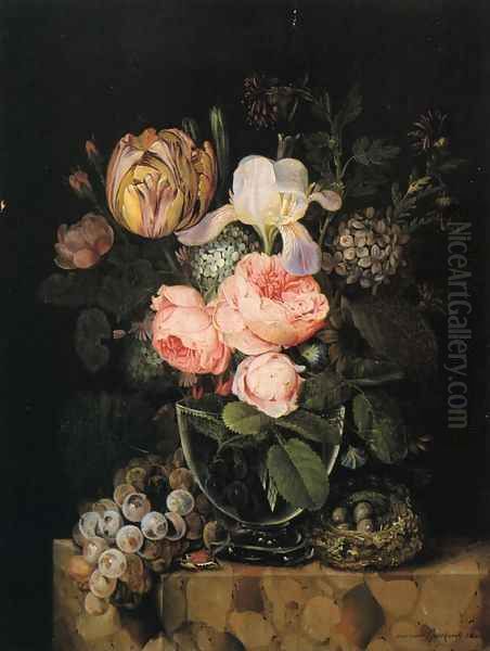 Still Life with Flowers, Grapes and a Bird's Nest - view 1