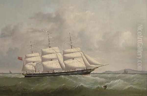 The British Peer outward bound, possibly on her maiden voyage, off the South Stack Lighthouse - view 1