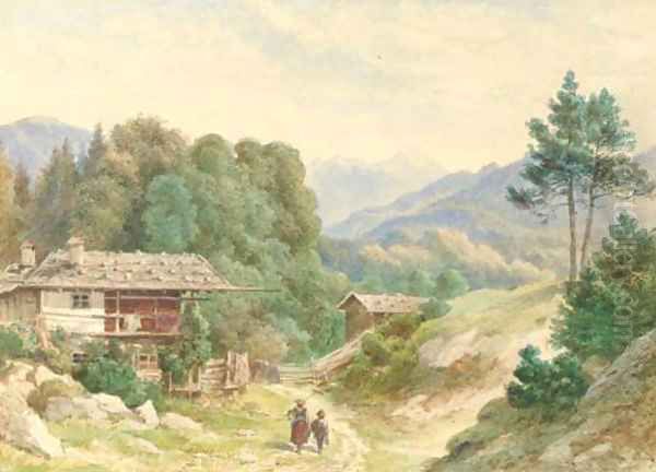 Figures on a mountain track, Burda - view 1