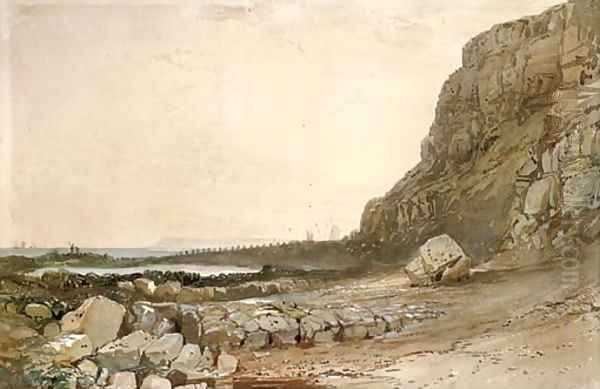 Shrimpers on a rocky coast - view 1