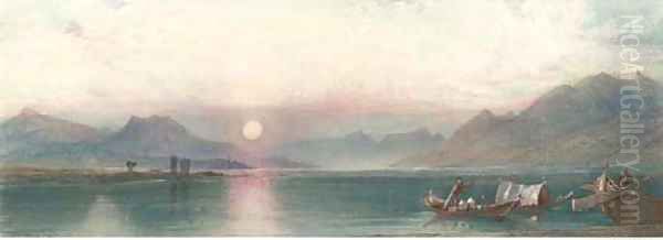 Sunset on Lago d'Iseo, Italy - view 1