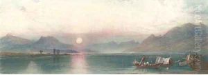Sunset on Lago d'Iseo, Italy by William Collingwood Smith