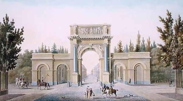Porte de Guillaume, Brussels, from Choix des Monuments, Edifices et Maisons les plus remarquables du Royaume des Pays-Bas by Pierre Jacques Goetghebuer, engraved by the author, published 1827 by Suys, Tilman-Francois