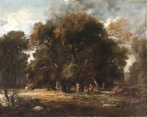 Landscape with huntsmen