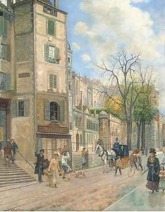 A busy street, early spring