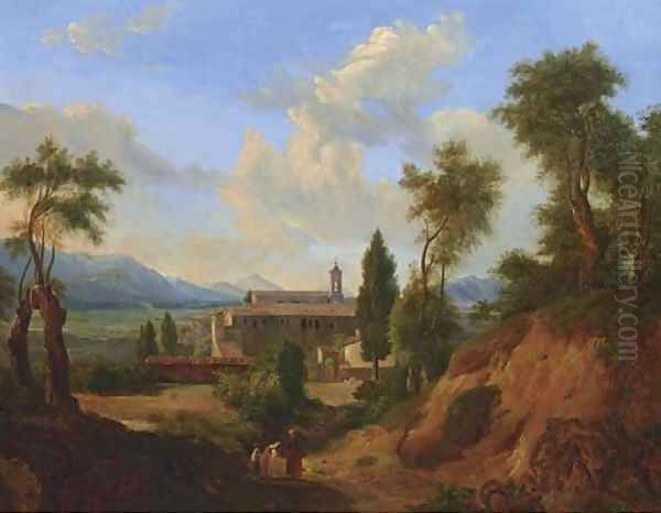 Italian Landscape with Monastery - view 1