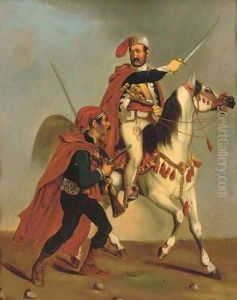 Brigands preparing to attack by Continental School