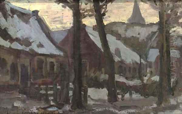 Buildings in the snow - view 1