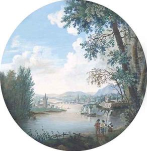 Figures on the riverbank