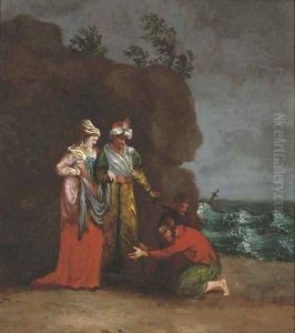 Greeting the ship-wrecked travellers by Continental School