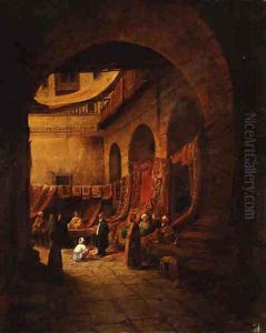 The Arab Rug Merchants by Continental School