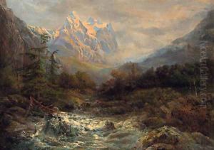 The Wetterhorn, near Grindlewald, Switzerland by German School