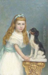 A girl with her Prince Charles Spaniel A girl with her Prince Charles Spaniel