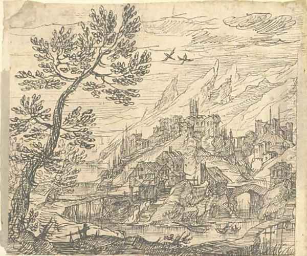 A town in a rocky coastal landscape - view 1