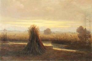 Twilight landscape by German School