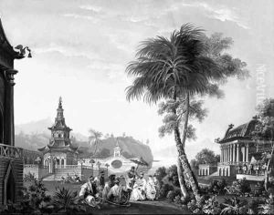 An oriental garden Design for the stage by German School
