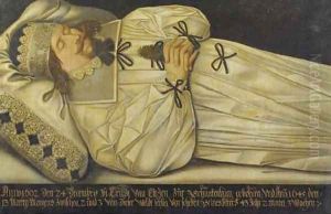 The deathbed of Ernst van Elten by German School