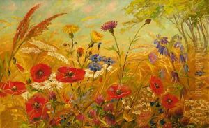 A summer meadow by German School