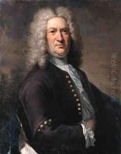 Portrait of a man, half-length, in a purple jacket