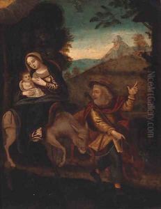 The Rest On The Flight Into Egypt by German School