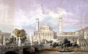 View of the planned Cathedral, 1842 by Friedrich August von Stuler