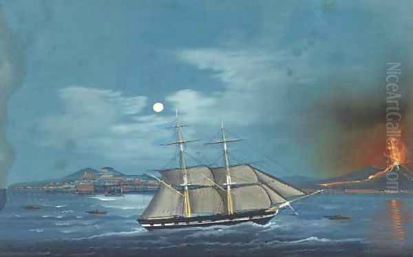 The brig Susan Montrose leaving Naples - view 1