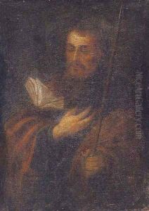 A male saint in quiet contemplation
