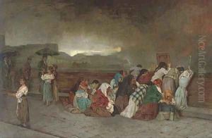 The eruption of Vesuvius by Neapolitan School