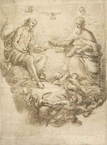 The Holy Trinity attended by putti